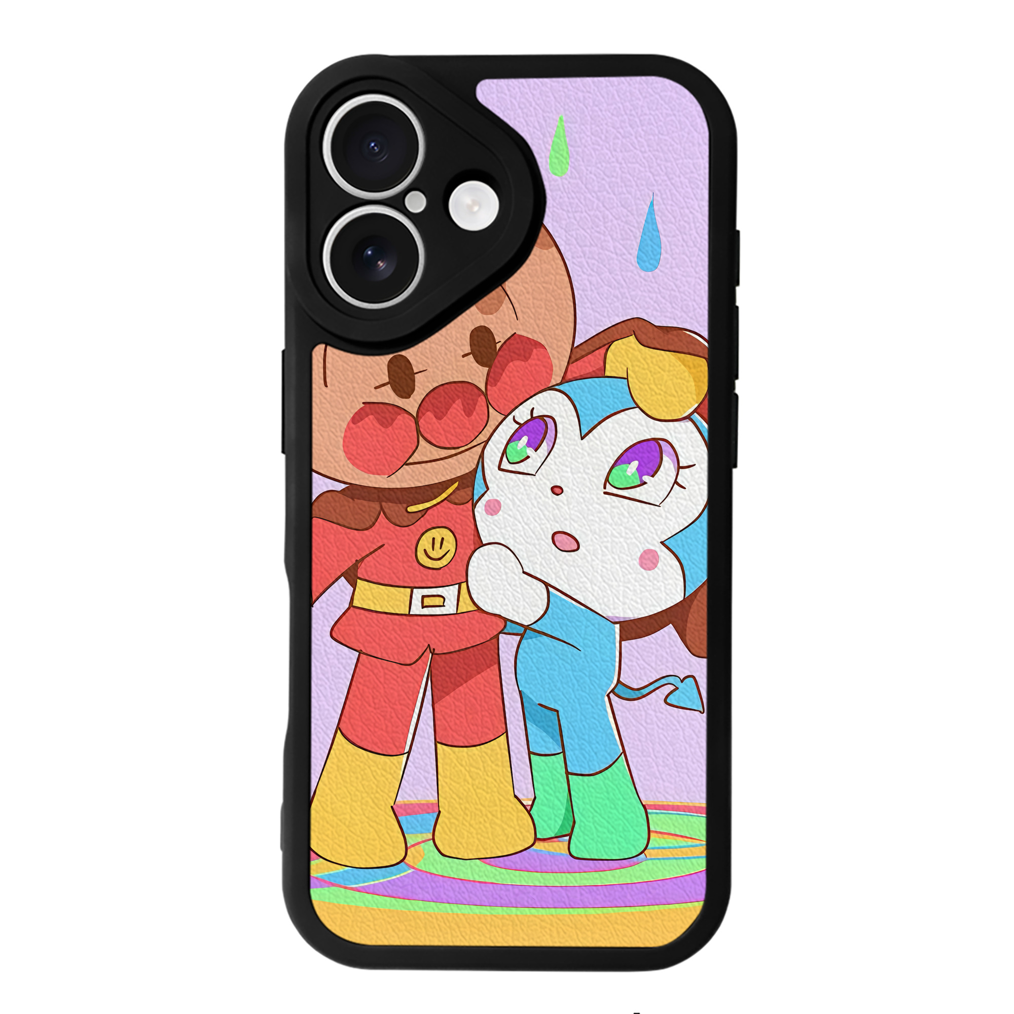 （画像用） アンパンマン Anpanman 【iPhone 16シリーズ対応】シリコンスマホケース（レザー調） 材質：シリコン